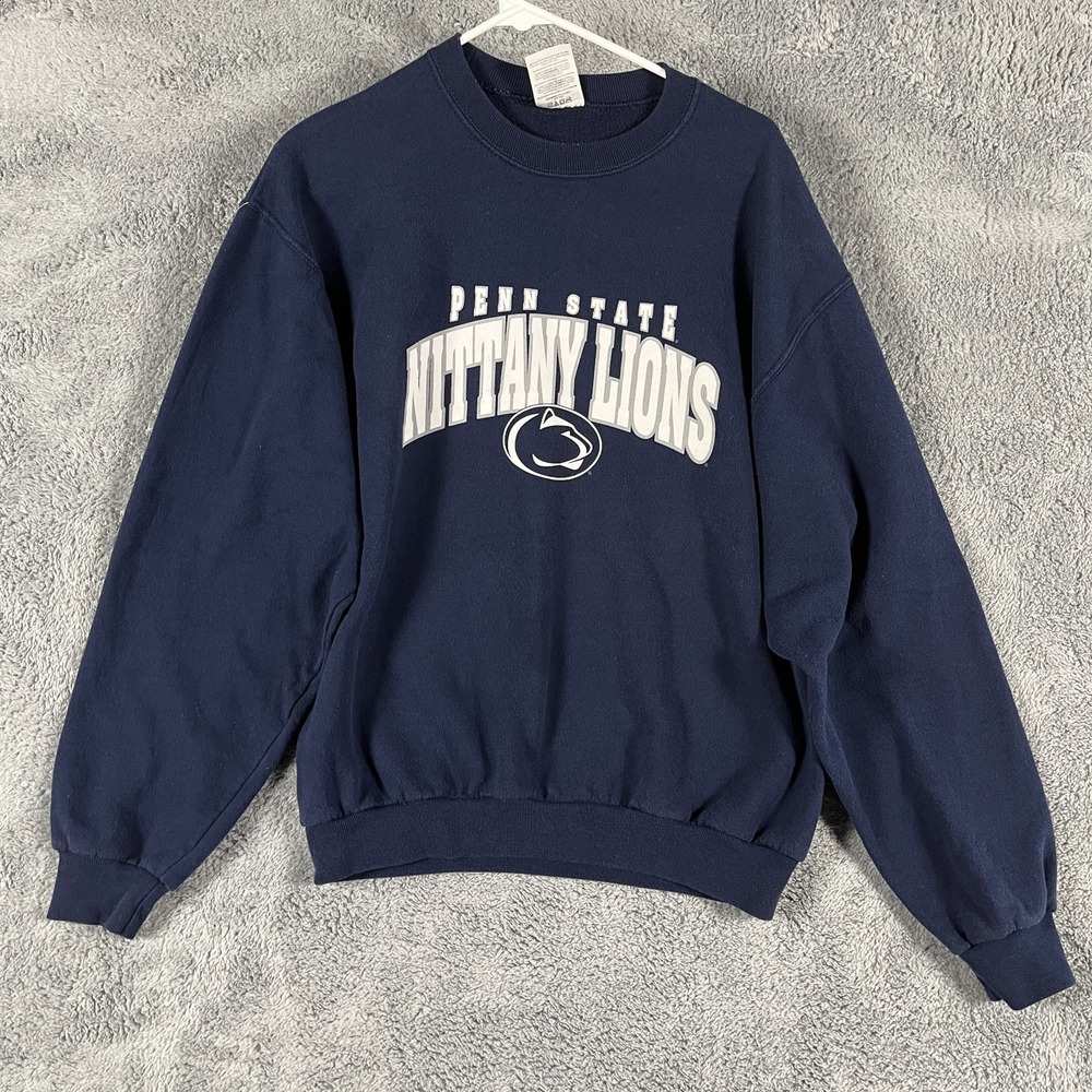 Vtg Penn State Nittany Sweatshirt Mens M Navy Jerzees NCAA Football Pullover